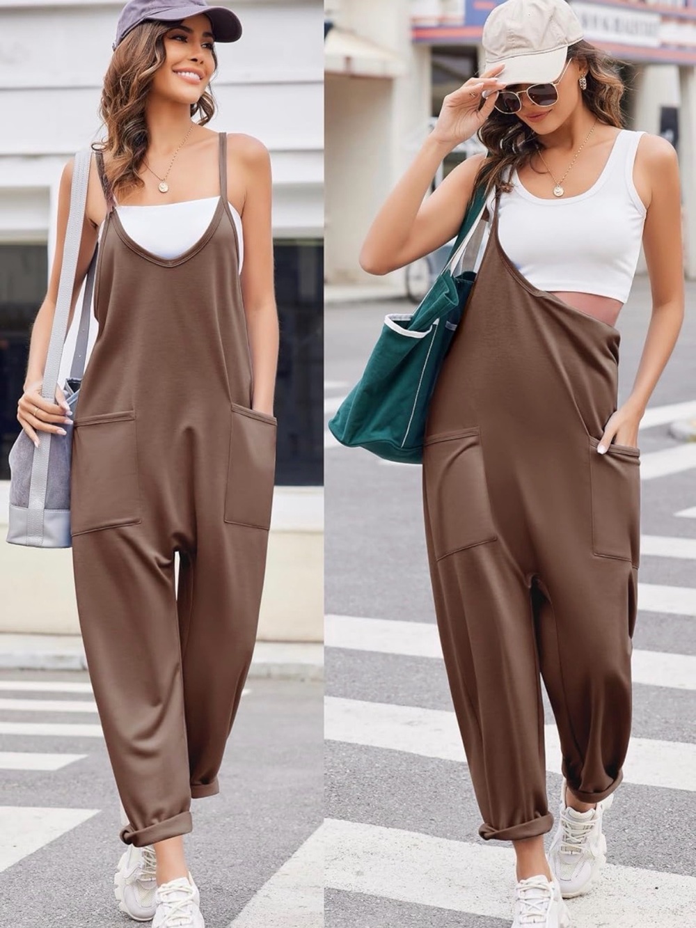 Womens Jumpsuit Sleeveless Casual Summer Overalls Jumpers Rompers